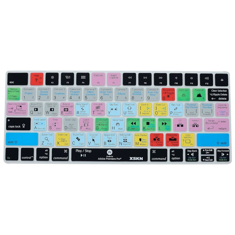 XSKN Magic Keyboard Premiere Pro Shortcuts Silicone Keyboard Cover Skin for 2015 Released Magic Keyboard A1644 MLA22LL/A (US Version) - Image 1